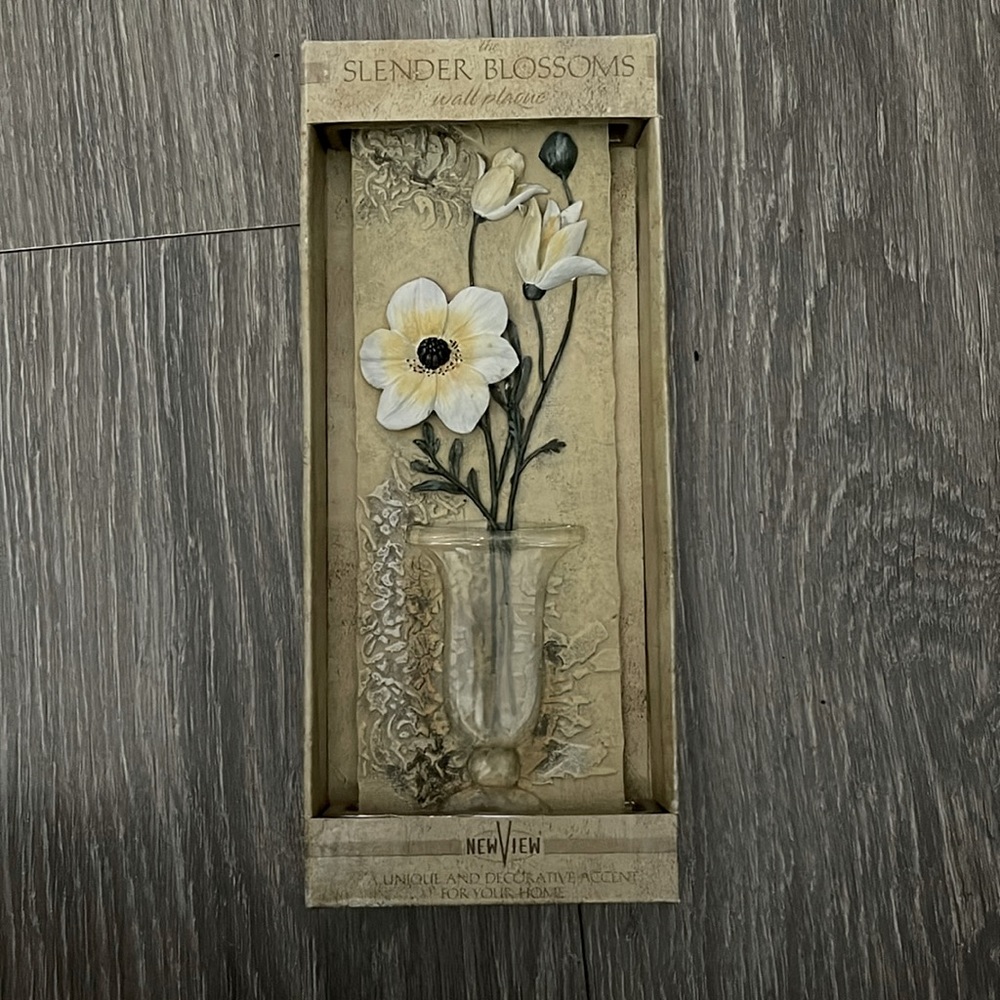 Vintage The Slender Blossoms 3 D Wall Plaque